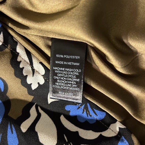 Express Womens Blue Pop Floral Culottes Jumpsuit Mid Calf Long Sleeve - Picture 6 of 16